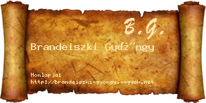 Brandeiszki Gyöngy névjegykártya